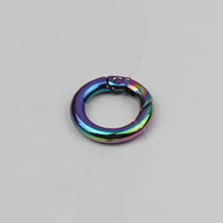 Rainbow Color Alloy Spring Gate Rings, for Handbag Ornaments Decoration, Ring, Rainbow Color, 19.6x3.8mm, Hole: 12mm