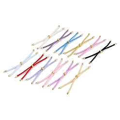 (52) Непрозрачная лаванда Изготовление регулируемого нейлонового хлопкового шнура, с реечной обшивкой латунными выводами, золотые, разноцветные, 4-3/4~8-7/8 дюйм (12~22.5 см), 3 мм, отверстие : 2 мм