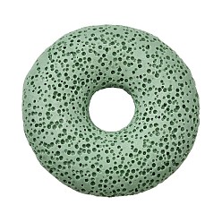 Светло-зеленый Природный диск из вулканического камня большие подвески, окрашенные, светло-зеленый, 48~50x10~11 мм, отверстие : 12~13 мм