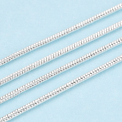 Серебро Латунные цепочки змеи, с катушкой, пайки, без кадмия, без никеля и без свинца, серебряные, 1.2 мм, около 9.84 футов (3 м) / рулон