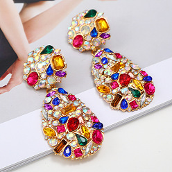 colorful Colorful Crystal Ellipse Handmade Pendant Earrings for Women's Fashion Jewelry