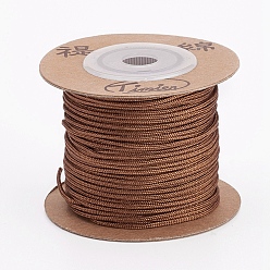 Saddle Brown Nylon Cords, String Threads Cords, Round, Saddle Brown, 1.5mm, about 27.34 yards(25m)/roll