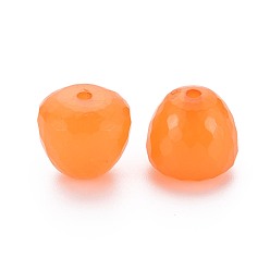 Orange Foncé Perles acryliques transparentes, teint, facette, larme, orange foncé, 15x14.5mm, Trou: 2mm, environ243 pcs / 500 g