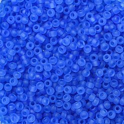 (RR150F) Matte Transparent Sapphire MIYUKI Round Rocailles Beads, Japanese Seed Beads, 11/0, (RR150F) Matte Transparent Sapphire, 2x1.3mm, Hole: 0.8mm, about 5500pcs/50g