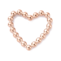 Розовое Золото Ионное покрытие (ip) 304 соединительные кольца из нержавеющей стали, имитация круглого сердца из бисера, розовое золото , 20x22x2.5 мм, внутренний диаметр: 12x16 мм