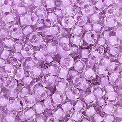 (943) Light Purple Lined Crystal Тохо 3/0 круглые бусины, японский бисер, (943) светло-лиловый кристалл, 5.5 мм, отверстие : 1.9 мм, Около 300 шт / 50 г