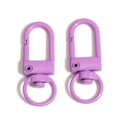 Violet Spray Painted Alloy Swivel Clasps, Swivel Snap Hook Clasps, Violet, 31.5x12.5mm