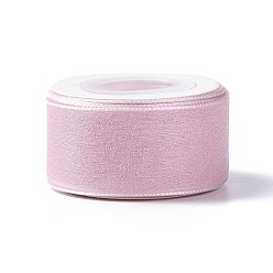 Pink 10 Yards Polyester Chiffon Ribbon, for DIY Jewelry Making, Pink, 1- inch(25.5mm)