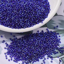 (DB0047) Silver-Lined Cobalt MIYUKI Delica Beads, Cylinder, Japanese Seed Beads, 11/0, (DB0047) Silver-Lined Cobalt, 1.3x1.6mm, Hole: 0.8mm, about 10000pcs/bag, 50g/bag