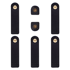Черный Кожаная сумка с пряжкой, застежка с застежкой, с кнопках, для аксессуаров для сумок, чёрные, 75.5x20x5.5 мм, 21.5x20.5x4.5 мм