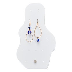 White SUNNYCLUE Acrylic Earrings Display Frame, with Iron Holder, White, 20x12x0.3cm, Hole: 1.5mm and 4mm