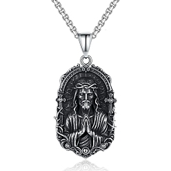 Skeleton Винтажная религия 304 подвески из нержавеющей стали для мужчин, античное серебро, скелет, 23.62 дюйм (60 см)