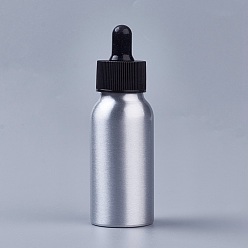 Noir Flacons compte-gouttes vides en aluminium de 50 ml, avec couvercle à vis en plastique pp, pour les huiles essentielles produits chimiques de laboratoire d'aromathérapie, noir, 10.8x3.5 cm, capacité: 50 ml, 6 pcs / boîte