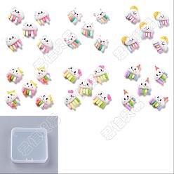 Mixed Color 60Pcs 6 Styles Opaque Resin Cabochons, Mixed Cloud Shapes, Mixed Color, 18~21x15~18x6~7.5mm, 10pcs/style