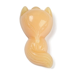 пшеница Стеклянные подвески, лиса прелести, цвет пшеницы, 34x19x13 мм, отверстие : 0.8 мм