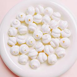 Белый Непрозрачные акриловые бусины, выпечка окрашены, белые, 16x16 мм, отверстие : 3 мм