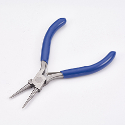 Azul Royal 45 de acero al carbono # alicate de punta redonda, herramientas manuales, Pulido, azul real, 12x8.2x0.9 cm