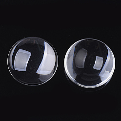 Clear Transparent Glass Cabochons, Half Round/Dome, Clear, 45x10.5mm, 126pcs/box
