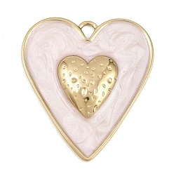 Сердце 304 нержавеющей стальной эмали подвески, золотые, сердце прелести, 42x37.5x4.5 мм, отверстие : 3.5 мм