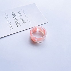 9# single Adjustable Acrylic Marble Pattern Couple Rings for Women, Light Luxury Design