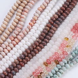 Mixed Stone Natural & Synthetic Mixed Stone Beads Strands, Rondelle, 8x5~5.5mm, Hole: 0.8mm, about 70~74pcs/strand, 14.8  inch~15.3 inch(37.5~39cm)