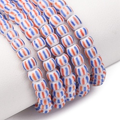 Белый Бусы лэмпворк ручной работы, 3 тон, колонка, белые, 3~4.5x2~4 мм, отверстие : 0.8 мм, около 99~103 шт / нитка, 15.35 дюйм (39 см)