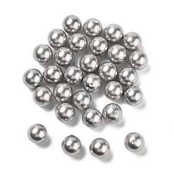 Серебро Оболочка жемчуг, половина пробурено бисера, полированный, круглые, серебряные, 12 мм, отверстие : 1.5 мм