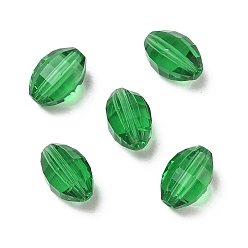 Green Glass Imitation Austrian Crystal Beads, Faceted, Oval, Green, 15x9mm, Hole: 0.8~1.4mm