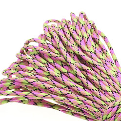 Ярко-Розовый 7 внутренние сердечники веревки из полиэстера и спандекса, для изготовления веревочных браслетов, ярко-розовый, 4 мм, около 32.808 ярдов (30 м) / пачка