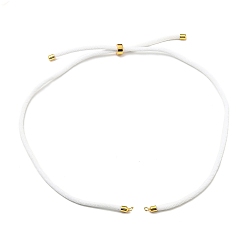 White Nylon Cords Necklace Making, with Golden Brass Findings, Long-Lasting Plated, White, 22~22.8 inch(56~58cm), Hole: 1.7mm