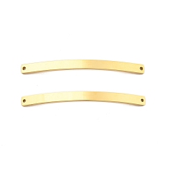 Золотой Ионное покрытие (ip) 304 подвески из нержавеющей стали, звенья изогнутого прямоугольника, золотые, 38.5x3x1.2 мм, отверстие : 1 мм