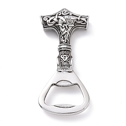 Antique Silver Tibetan Style 304 Stainless Steel Manual Polishing Big Pendants, Anchor Charms, Bottle Opener Charms, Antique Silver, 70x31x11mm, Hole: 11.5x23.5mm