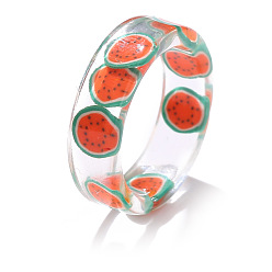 5342307 Transparent Fruit Resin Ring for Women - Summer Fruits Joint Open Ring