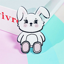 Shoes White Cute Rabbit Acrylic Lapel Pin, Easter Theme Badge for Corsage Scarf Clothes, Shoes Pattern, 30~50mm