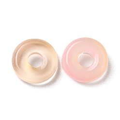 Amande Blanche Verre transparent perles européennes, Perles avec un grand trou   , donut, amande blanchie, 10x3mm, Trou: 3.0~4.3mm