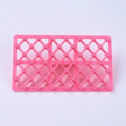 Pink Food Grade Plastic Cookie Printing Moulds, DIY Biscuit Baking Tool, Sunflower, Pink, 122x73x20mm