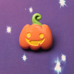 Pumpkin Halloween Themed Opaque Resin Cabochons, for Jewelry Making, Pumpkin, 29x26mm