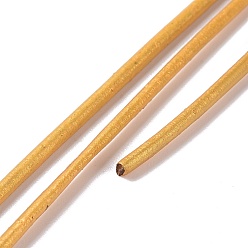 Goldenrod Cowhide Leather Cord, Leather Jewelry Cord, Jewelry DIY Making Material, Round, Dyed, Goldenrod, 2mm