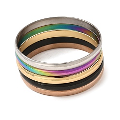 (52) Непрозрачная лаванда 304 Простые браслеты из нержавеющей стали для женщин и мужчин, ионное покрытие (ip), долговечный, разноцветные, внутренний диаметр: 2.15 дюйм (5.45 см)