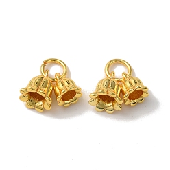 Real 18K Gold Plated Rack Plating Brass Charms, Cadmium Free & Lead Free, Long-Lasting Plated, with Jump Ring, Flower Charm, Real 18K Gold Plated, 12.5mm, Hole: 4mm
