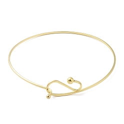 Golden Zinc Alloy Wire Choker Necklace, Rigid Necklace for Women, Golden, Inner Diameter: 5-1/8 inch(13cm)
