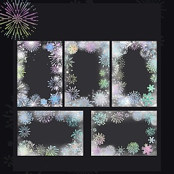 Colorful 10Pcs Fireworks Laser PET Self Adhesive Stickers, for DIY Scrapbooking, Photo Album Decoration, Colorful, 95x65mm