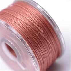 Indian Red Special Coated Polyester Beading Threads for Seed Beads, Indian Red, 0.1mm, about 50yards/roll