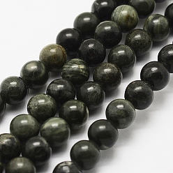 Wood Lace Stone Natural Green Wood Lace Stone Beads Strands, Round, 8mm, Hole: 1mm, about 44pcs/strand, 15 inch~16 inch(38~40.5cm)