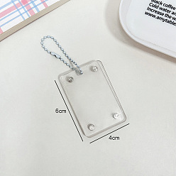 Clear Mini Transparent Acrylic Brick Blocks Keychain, Magnetic Suction Photo Frame Keychain with Ball Chains, Rectangle, Clear, 6x4cm