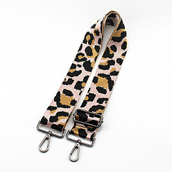 Misty Rose Leopard Print Pattern Polyester Adjustable Wide Shoulder Strap, with Swivel Clasps, for Bag Replacement Accessories, Gunmetal, Misty Rose, 80~130x5cm
