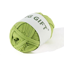 Yellow Green Polyester Cloth Yarn, For Hand Knitting Thick Thread, Crochet Cloth Yarn, Yellow Green, 5mm, about 32.81 Yards(30m)/Skein