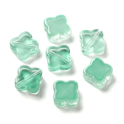 Aquamarine Transparent Glass Beads, Rhombus, Aquamarine, 11.5x11.5x4.5mm, Hole: 1.2mm