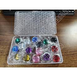 Mixed Color Fingerinspire 32Pcs 8 Color Acrylic Sew on Rhinestone, Acrylic Mirror, Two Holes, Garments Accessories, Half Round, Mixed Color, 25mm,  4pcs/color