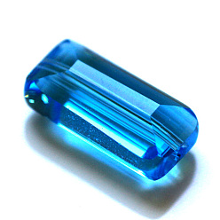 Deep Sky Blue Imitation Austrian Crystal Beads, Grade AAA, Faceted, Rectangle, Deep Sky Blue, 8x14x5.5mm, Hole: 0.9~1mm